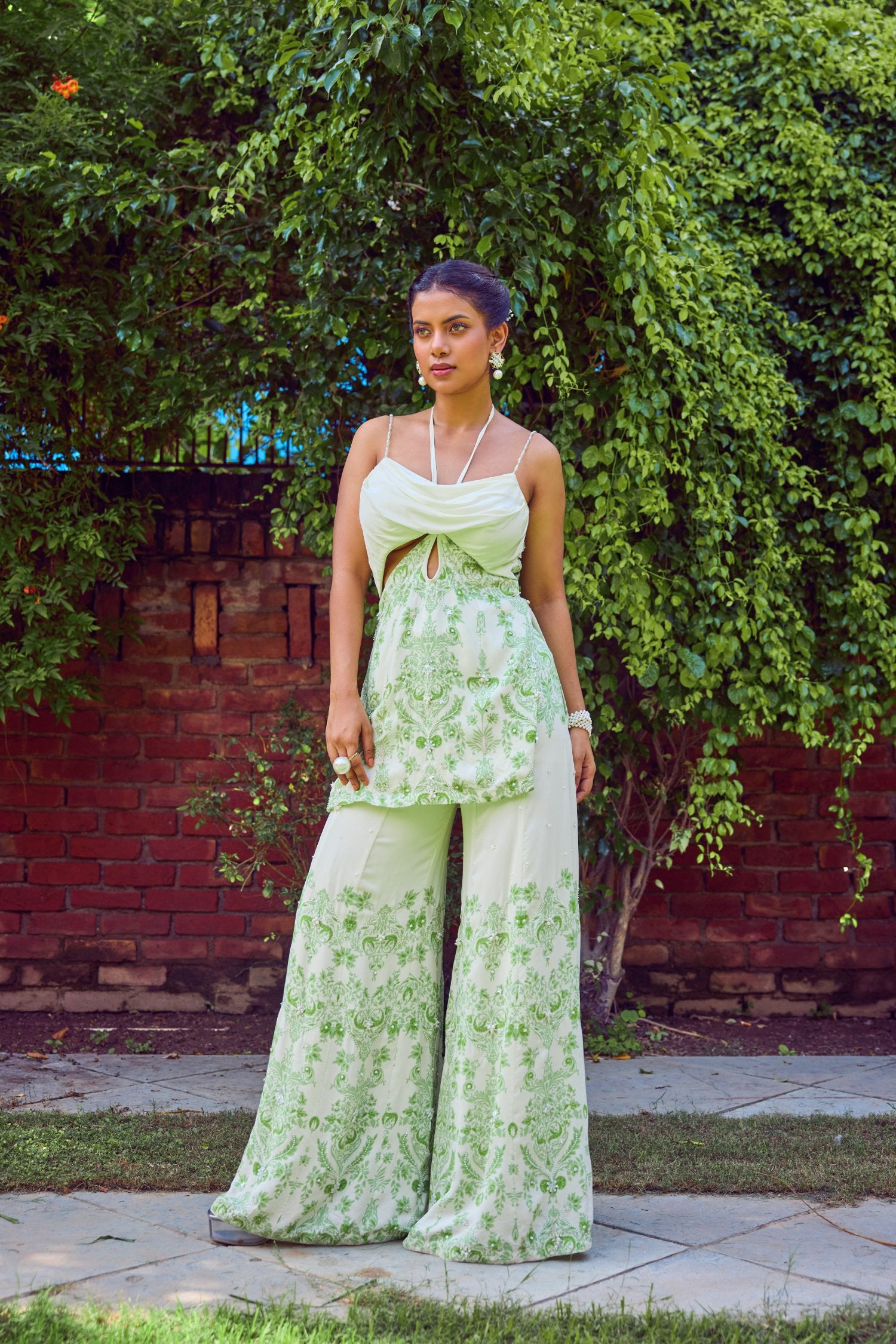 Olive Oasis Sharara Set