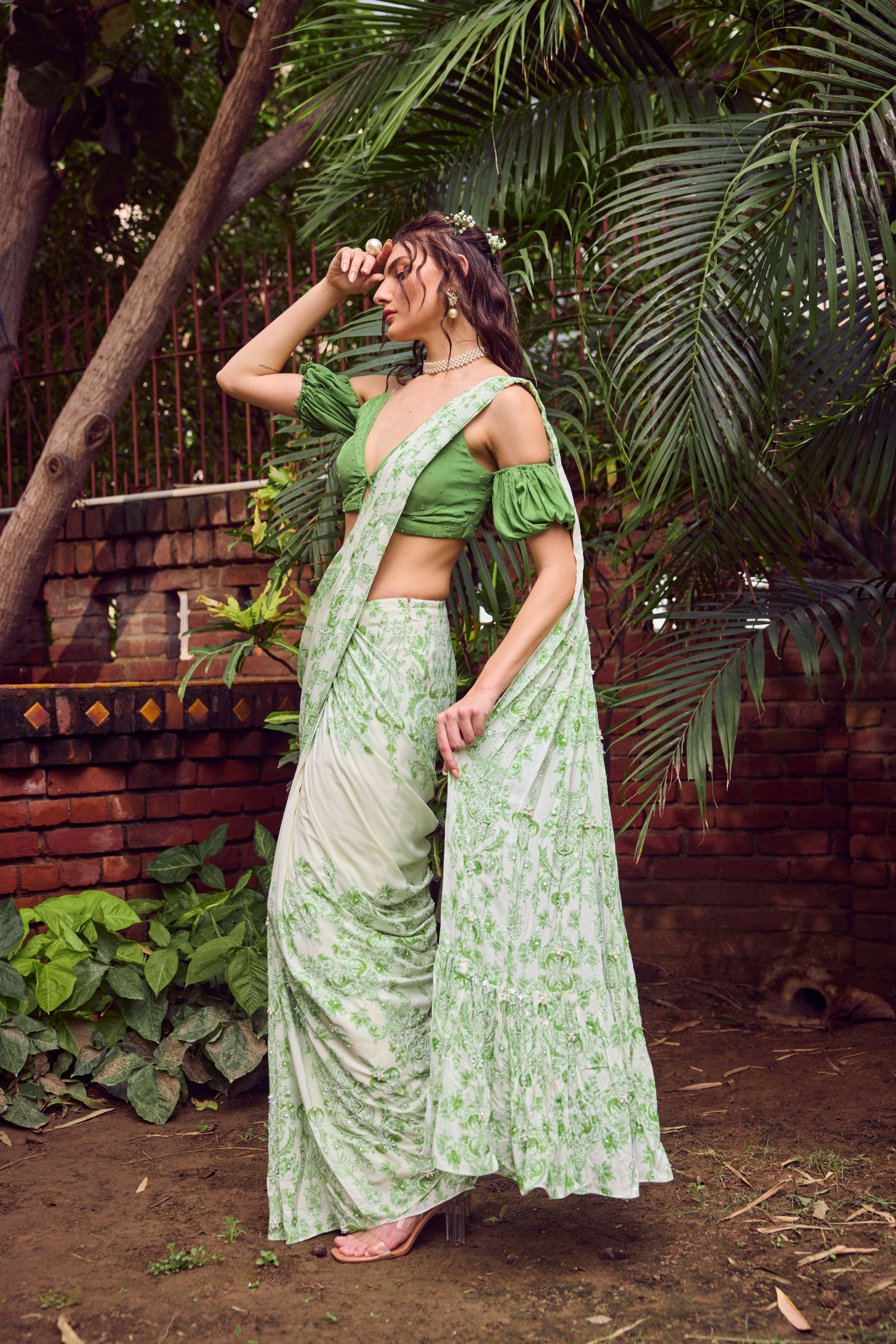 Lush Leafage Saree