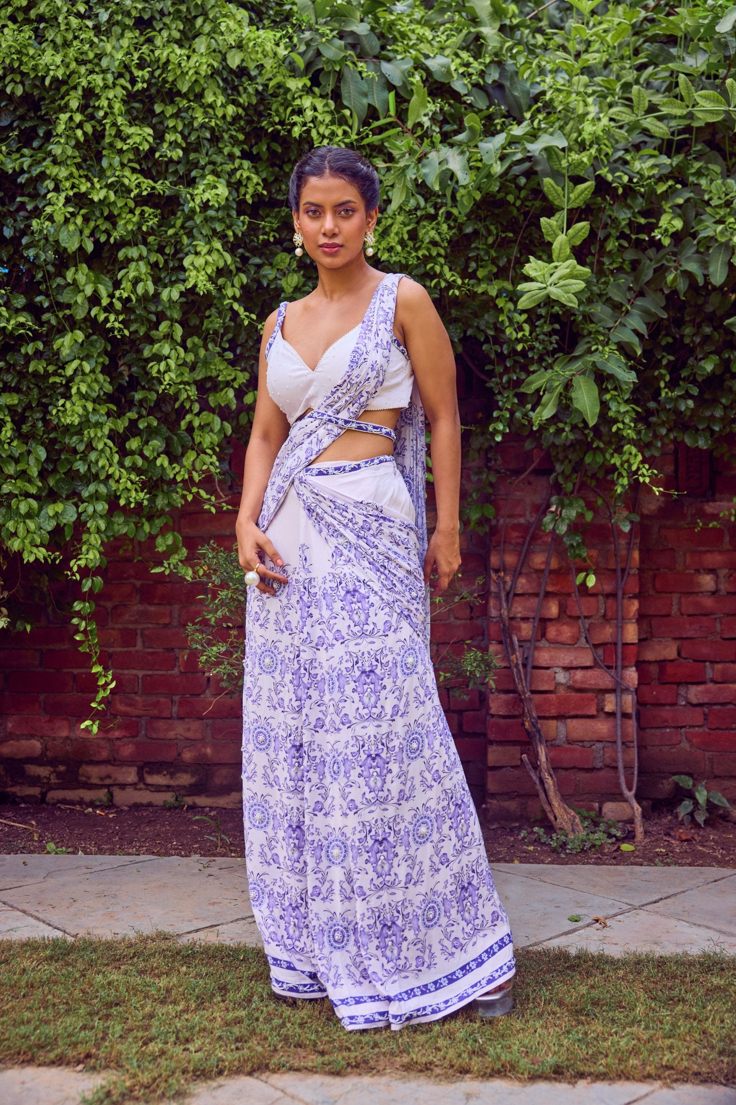 Periwinkle Petals Saree