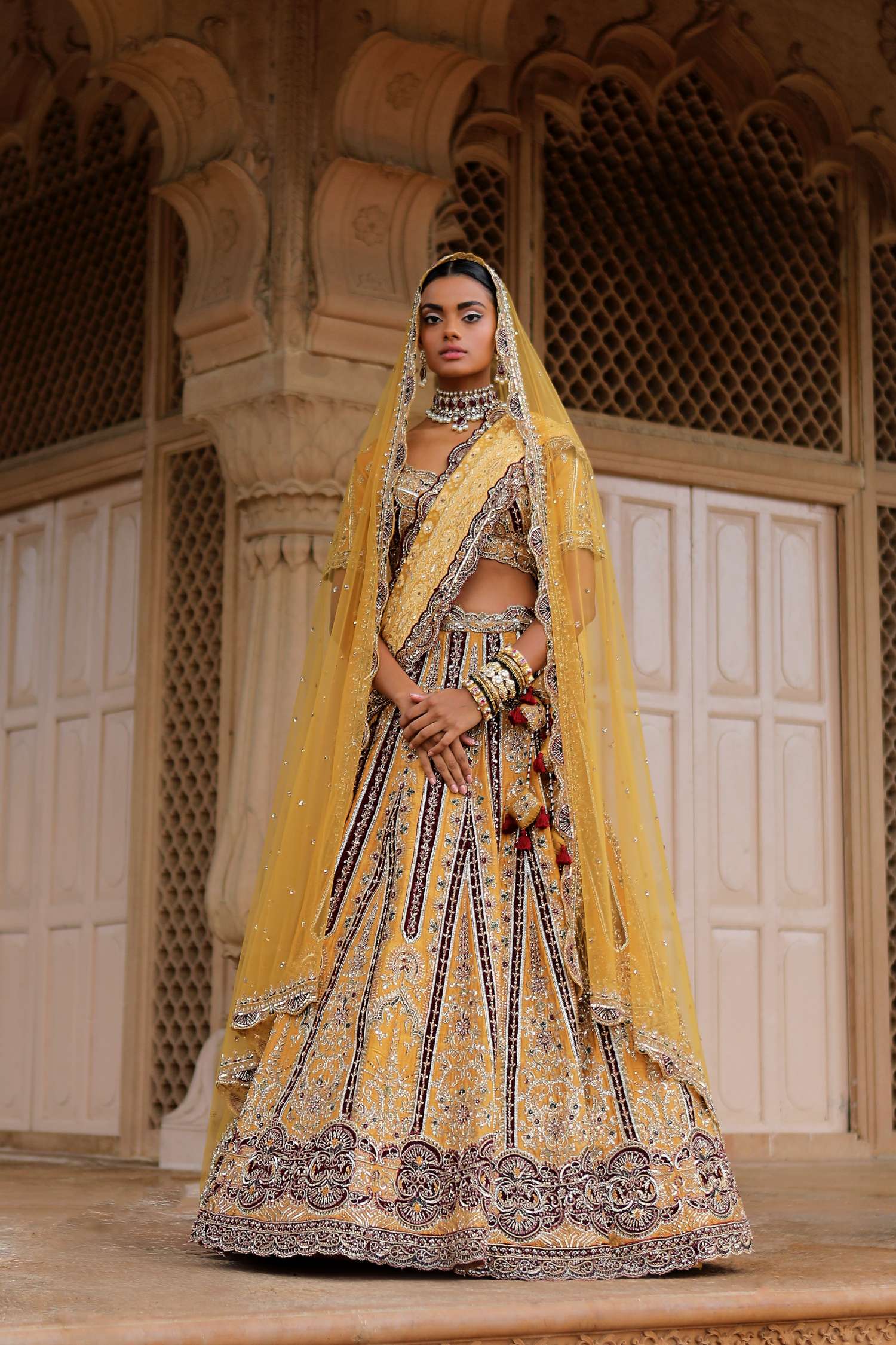 Mustard Bridal Lehenga Set