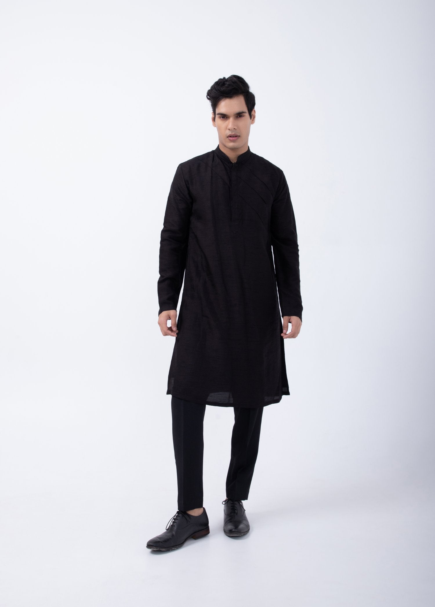 Black Pintuck Kurta