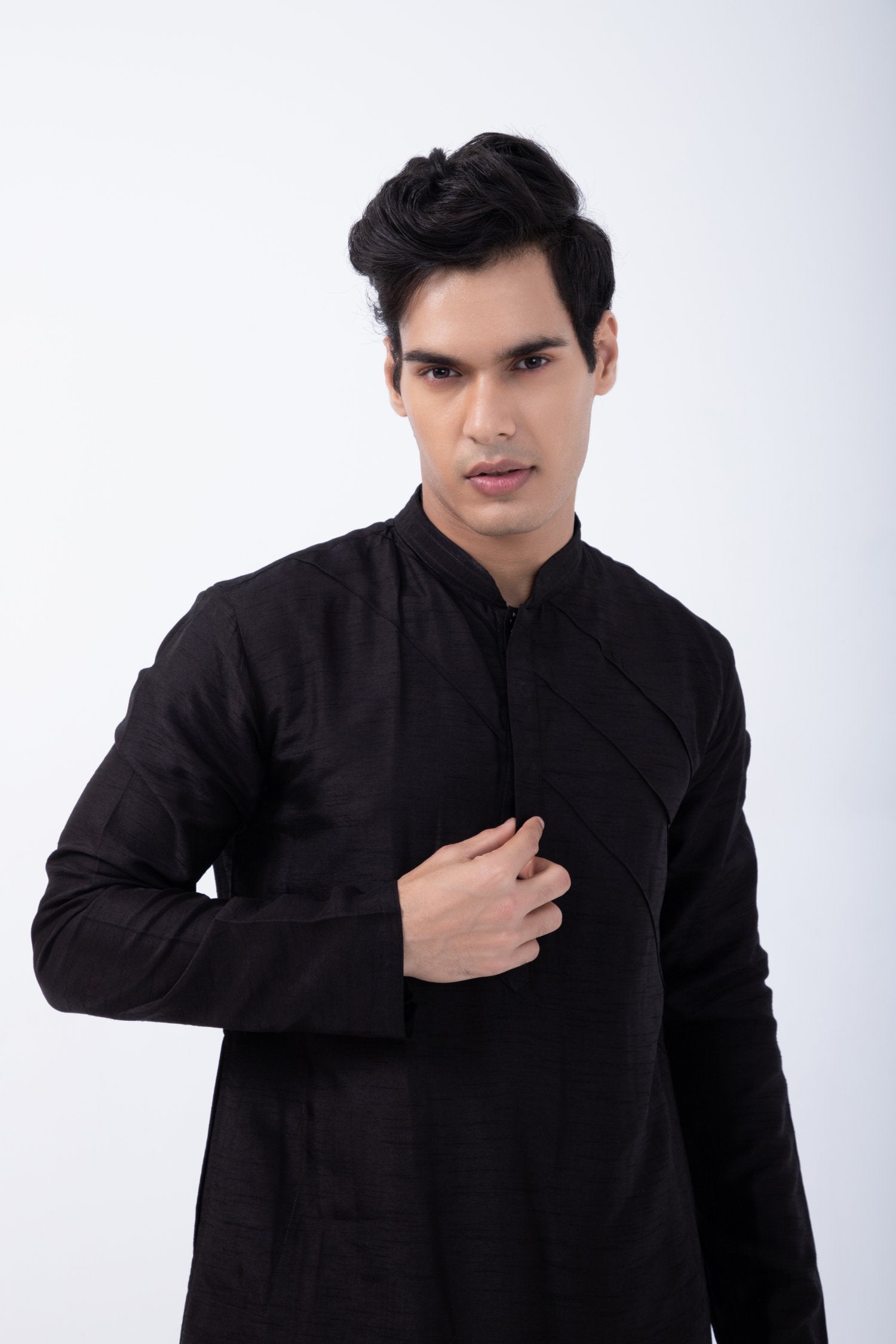 Black Pintuck Kurta