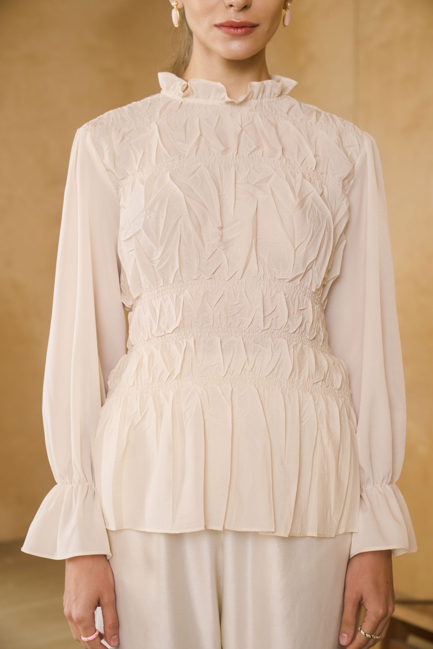 Ivory Saashaa Textured Top