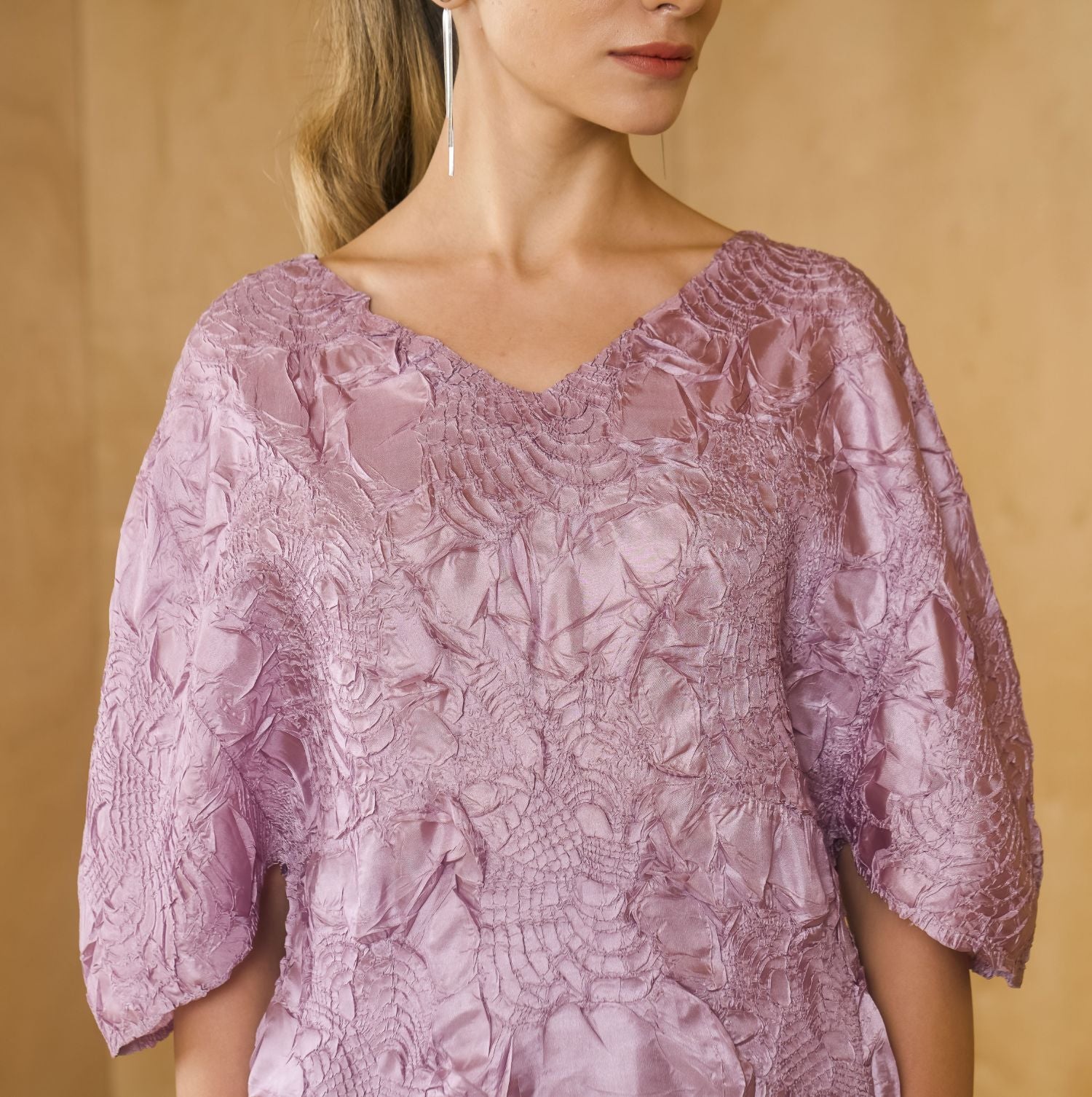 Lilac Eddaa Crinkle Top