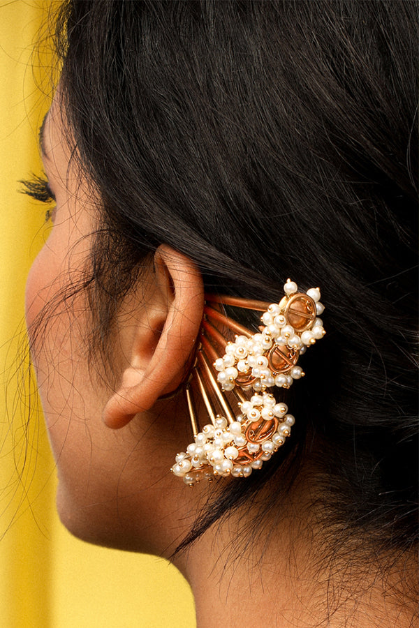 Pearl Bunch Gold Ear Cuff